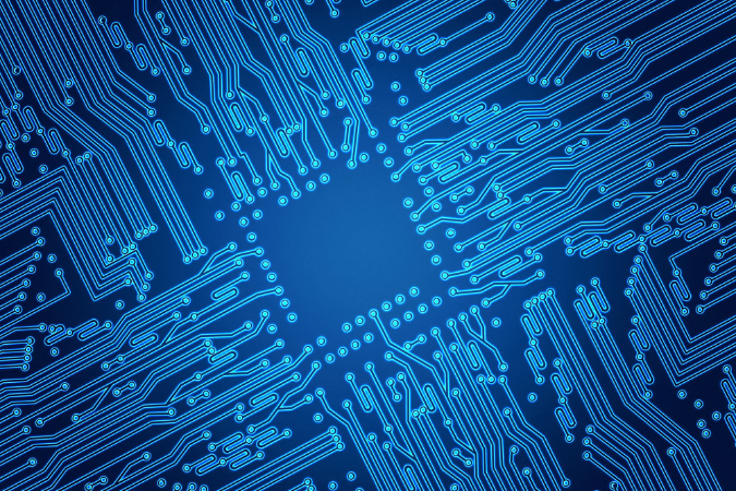 A graphic of an electronic circuit signifying how integrating your digital asset management system can benefit your business.